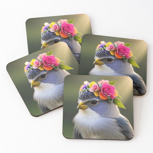 Item preview, Little bird with flower crown designed and sold by undscrsteve.