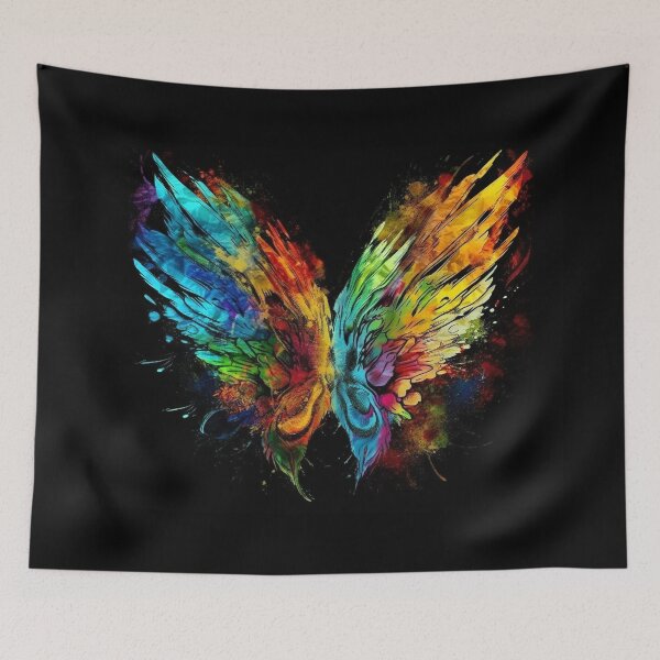 Item preview, Abstract Pride Angel Wings - Inspiring Colored Wings Digital Art Print  designed and sold by stateofhuman.