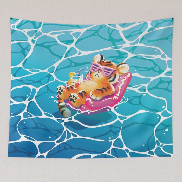 Item preview, Beach Vibin Tiger designed and sold by mamath.