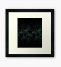 Abstract geometric pattern. Turquoise, black, grey triangles. Framed Print