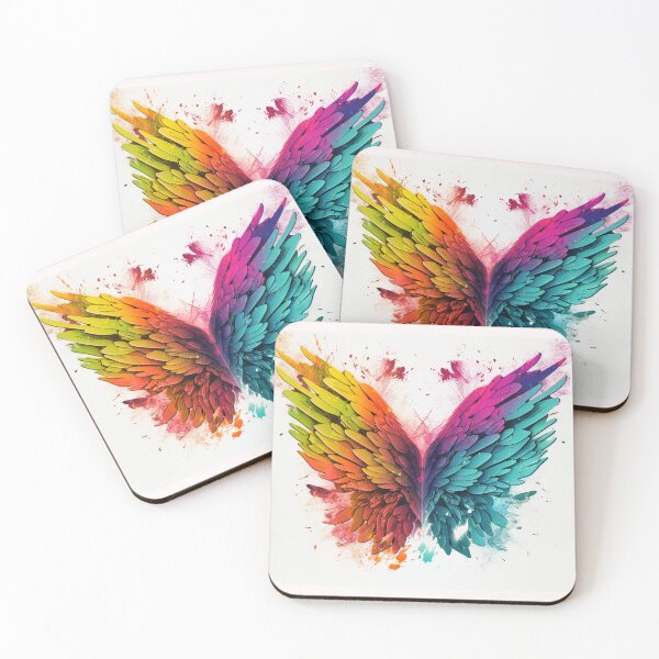 Item preview, Abstract Unity Pride Wings - Colorful and Symmetrical Digital Art Print designed and sold by stateofhuman.