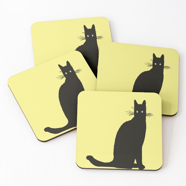 Item preview, Seated Black Cat In Elegant Pose Silhouette designed and sold by taiche.