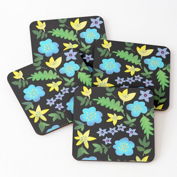 Item preview, Blue and yellow flowers designed and sold by Lemontreeart63.
