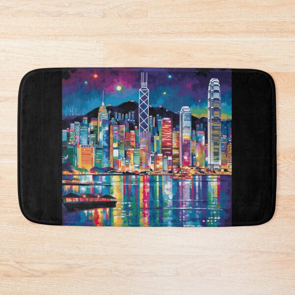 Item preview, Vibrant Hong Kong Cityscape designed and sold by Wave3-Studio.