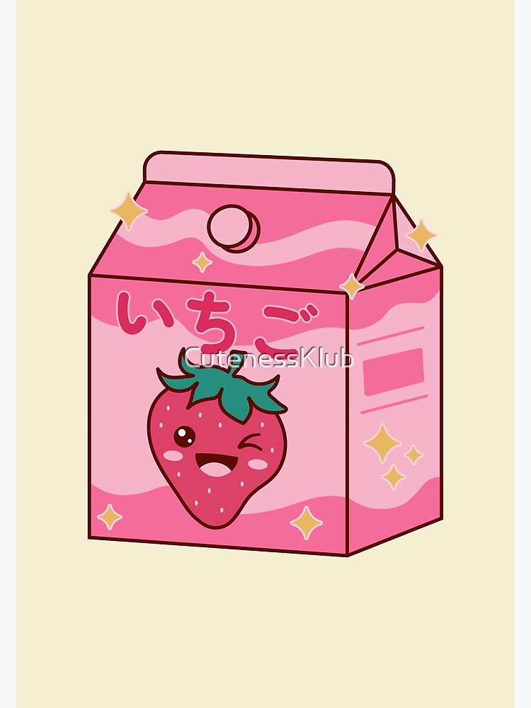 Papelería Kawaii Ins, papel de nota de caja de leche de fresa, dibujo  creativo, Material de