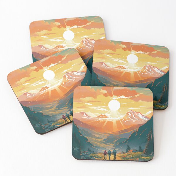 Item preview, Adventure & Hobbies - Hiking in the mountains at golden hour - Canvas/Artboard/Metal print designed and sold by MrBiggz01.