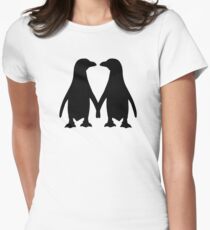 Penguin couple love Women's Fitted T-Shirt