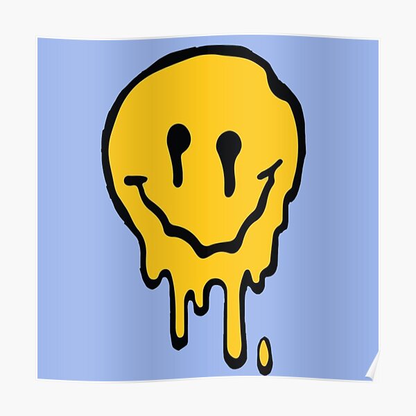 melting smiley face Poster