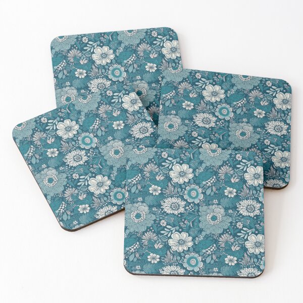 Item preview, Blue floral pattern  designed and sold by florallover444.