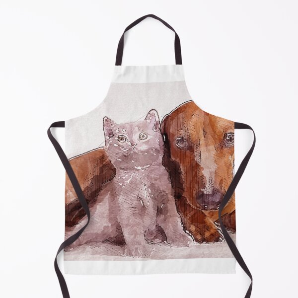Item preview, British kitten and dog dachshund Painting | dog painting t-shirt  designed and sold by KARTICK DUTTA.