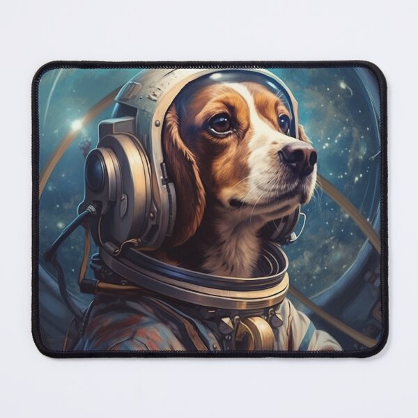 Item preview, Cosmic Voyager: Hyper-Detailed Portraits of Astronaut Dog in Steampunk Space designed and sold by Bee Happy Creative™.
