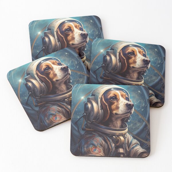 Item preview, Cosmic Voyager: Hyper-Detailed Portraits of Astronaut Dog in Steampunk Space designed and sold by Bee Happy Creative™.