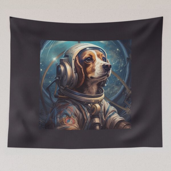 Item preview, Cosmic Voyager: Hyper-Detailed Portraits of Astronaut Dog in Steampunk Space designed and sold by Bee Happy Creative™.