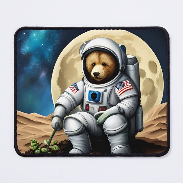 Item preview, Teddy wearing a space suit Planting Flowers on the moon designed and sold by Colin Bentham.