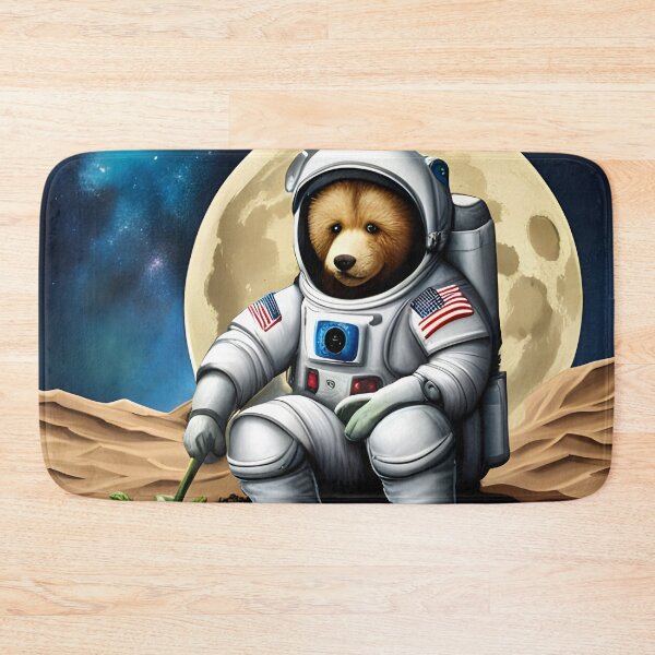 Item preview, Teddy wearing a space suit Planting Flowers on the moon designed and sold by Colin Bentham.