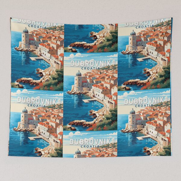 Item preview, Dubrovnik Croatia Travel Art Vintage designed and sold by KrisSidDesigns.