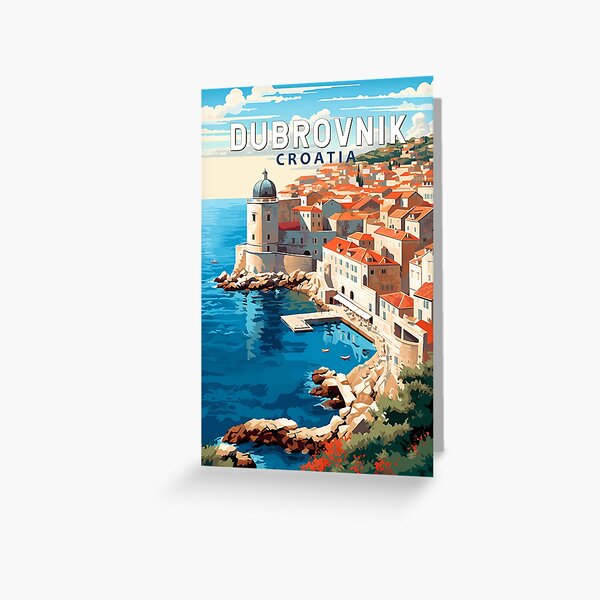 Item preview, Dubrovnik Croatia Travel Art Vintage designed and sold by KrisSidDesigns.