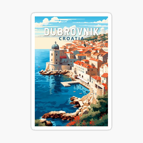 Item preview, Dubrovnik Croatia Travel Art Vintage designed and sold by KrisSidDesigns.