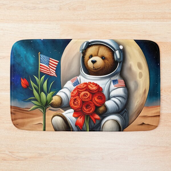 Item preview, Teddy wearing a space suit Planting Flowers on the moon designed and sold by Colin Bentham.