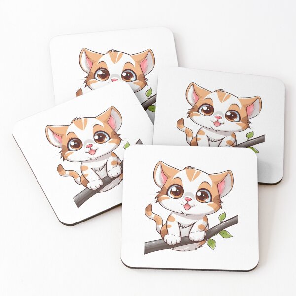 Item preview, Cute Kitty on a Twig Sticker designed and sold by UrsaStick.