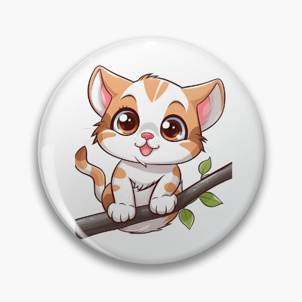 Item preview, Cute Kitty on a Twig Sticker designed and sold by UrsaStick.