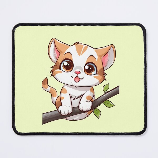 Item preview, Cute Kitty on a Twig Sticker designed and sold by UrsaStick.