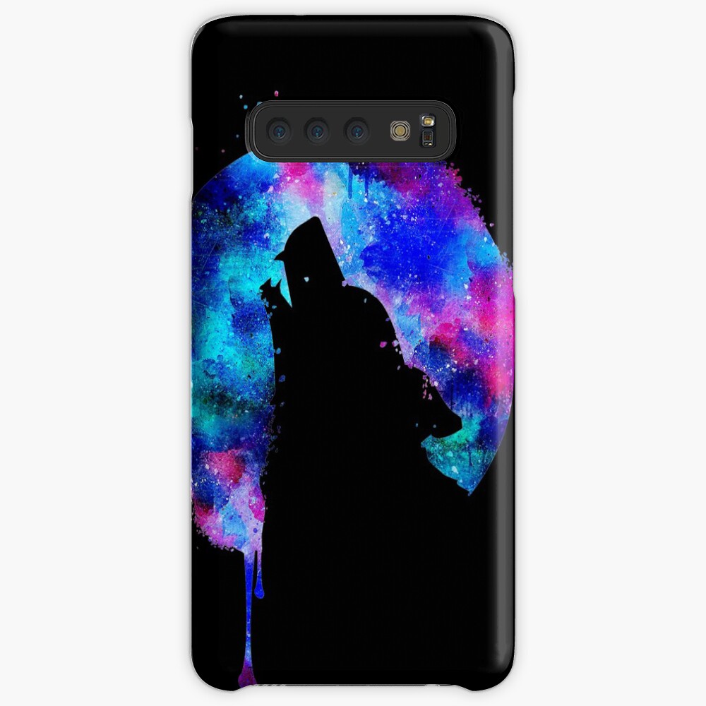 Howling Wolf Moon Space Galaxy Drips Hipster Trend Gift T Shirt Case Skin For Samsung Galaxy