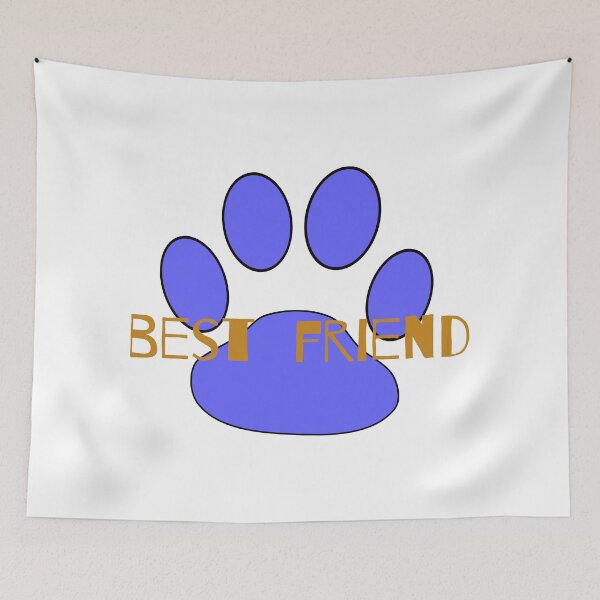 Item preview, BLUE DOG PRINT AND YELLOW 'BEST FRIEND'. designed and sold by coffeeflavour.