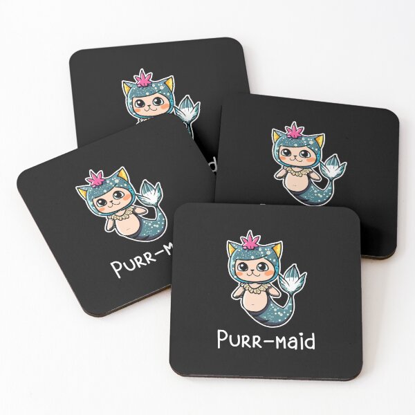 Item preview, Purr-maid cat mermaid cartoon | sea fish scales water siren princess girly kitten designed and sold by w1ckerman.