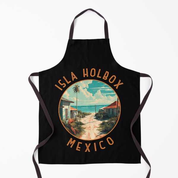 Item preview, Isla Holbox Mexico Illustration Distressed Circle designed and sold by KrisSidDesigns.