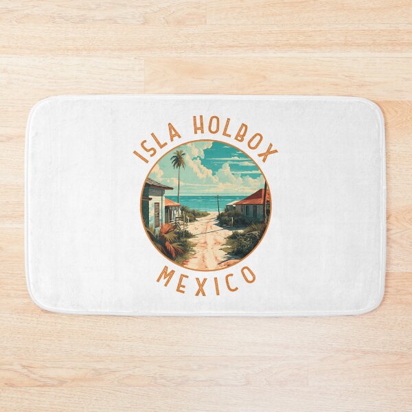 Item preview, Isla Holbox Mexico Illustration Distressed Circle designed and sold by KrisSidDesigns.
