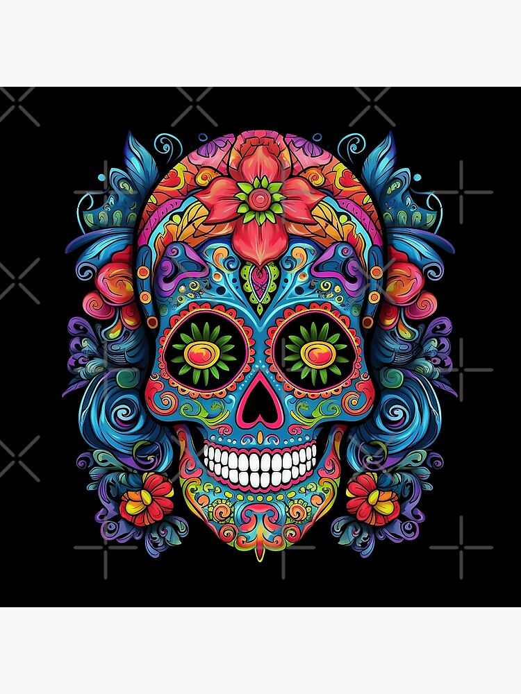 Sugar Skull #1 Mexican Folk Art printed on Women's T shirt