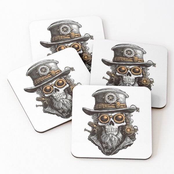 Item preview, Steampunk Pirate Skull Sticker designed and sold by UrsaStick.