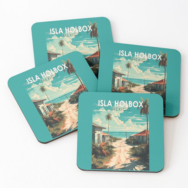 Item preview, Isla Holbox Mexico Travel Art Vintage designed and sold by KrisSidDesigns.