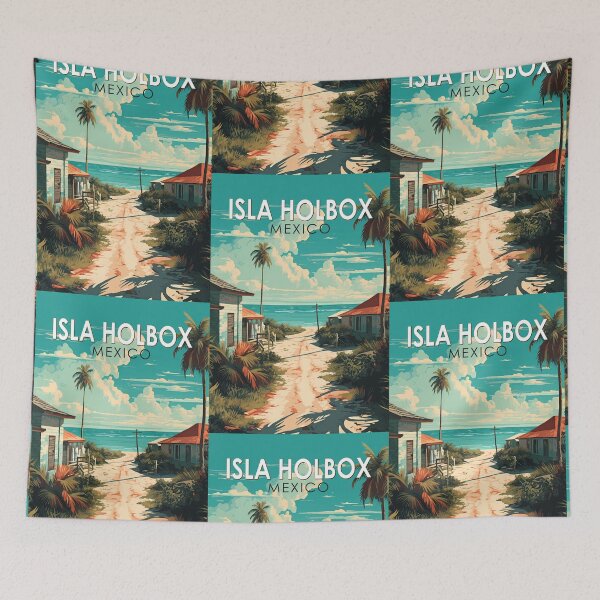 Item preview, Isla Holbox Mexico Travel Art Vintage designed and sold by KrisSidDesigns.