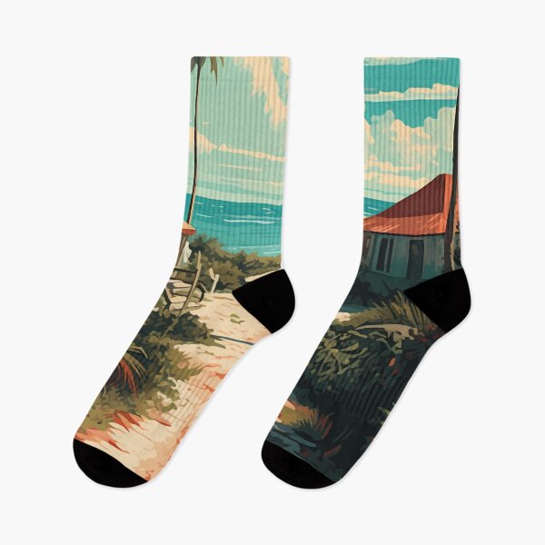 Item preview, Isla Holbox Mexico Travel Art Vintage designed and sold by KrisSidDesigns.