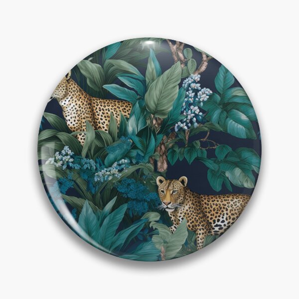 Item preview, print with jaguars, trees and foliage in a realistic painting pattern designed and sold by Lucasmachado29.