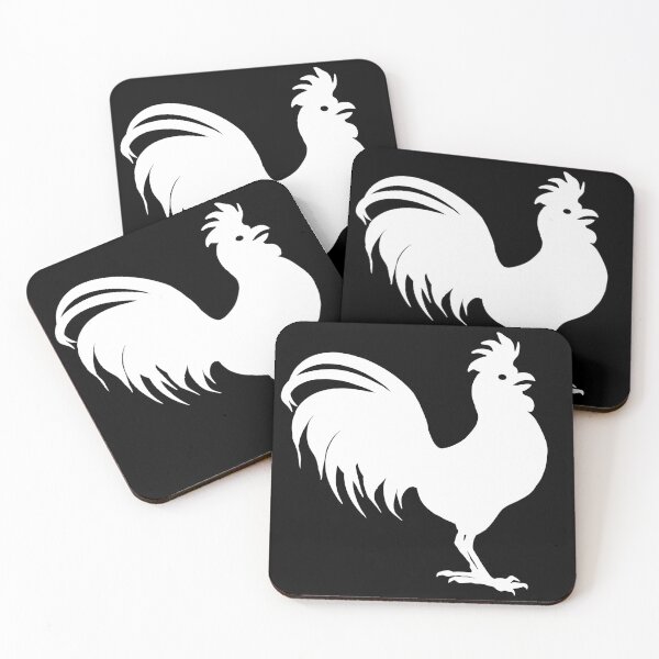 Item preview, rooster silhouette, domestic chicken, farm animals designed and sold by Kirei-Lily.