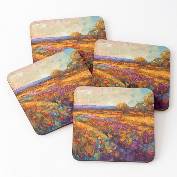 Item preview, Beautiful summer Floral Fields - Impressionistic landscape designed and sold by Red Witch Art.