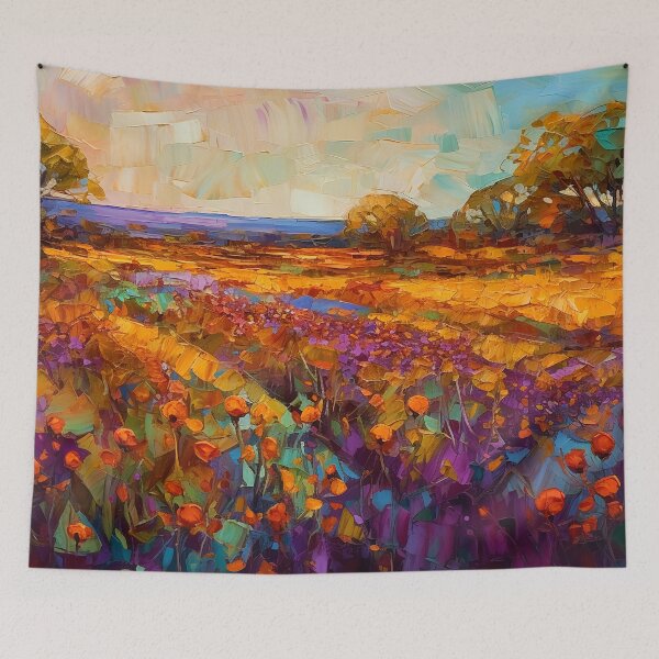 Item preview, Beautiful summer Floral Fields - Impressionistic landscape designed and sold by Red Witch Art.