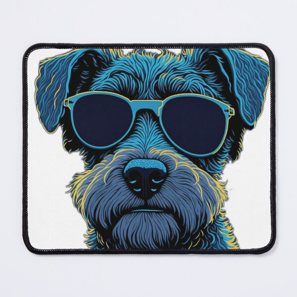 Item preview, Colourful Carré Companion: Schnauzer Dog in Sunglasses designed and sold by RedArtG09.