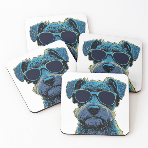Item preview, Colourful Carré Companion: Schnauzer Dog in Sunglasses designed and sold by RedArtG09.