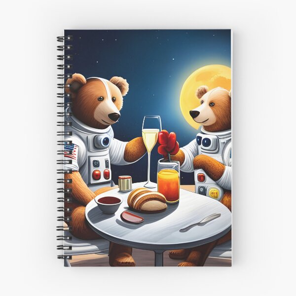 Item preview, Two Teddy's in space suits having a romantic dinner on the Moon designed and sold by Colin Bentham.