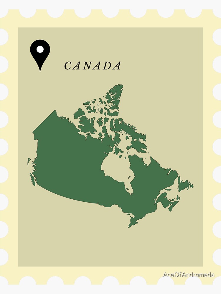 Travel Canada Summer Vacation Trip Roadtrip Aesthetic Map Postage Stamp  Sticker for Sale by AceOfAndromeda