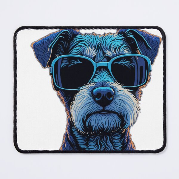 Item preview, Sunset Style: Cute Schnauzer in Carré Sunglasses designed and sold by RedArtG09.