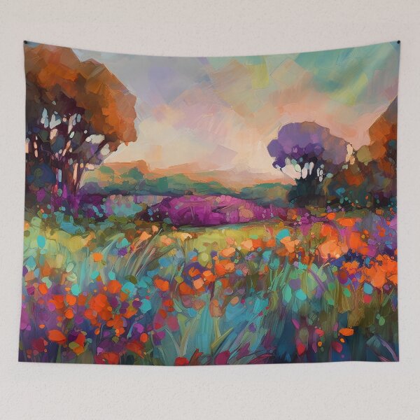 Item preview, Beautiful summer Floral Fields - Impressionistic landscape 1 designed and sold by Red Witch Art.