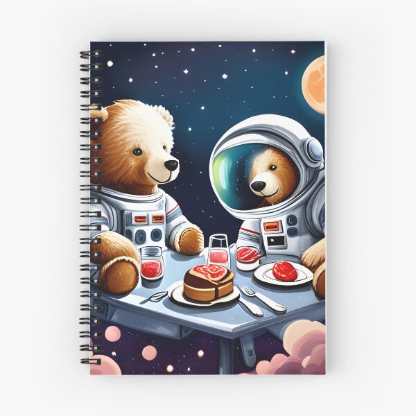 Item preview, Two Teddy's in space suits having a romantic dinner on the Moon designed and sold by Colin Bentham.