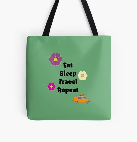 Eat, sleep, Travel and repeat All Over Print Tote Bag