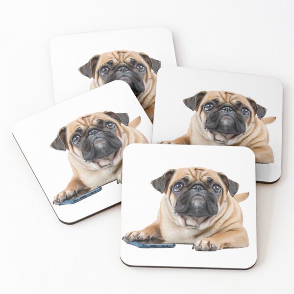 Item preview, A cute pug guarding a mobile phone designed and sold by DaveBond.