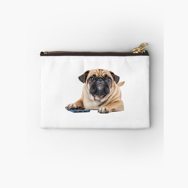 Item preview, A cute pug guarding a mobile phone designed and sold by DaveBond.